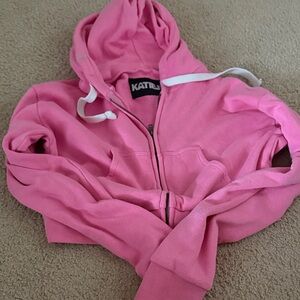Katie J Girls Pink Zip-Up Hoodie